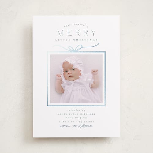 This is a sky babys first christmas with foil pressed by Everett Paper Goods called little gift printing on recycled smooth signature in standard