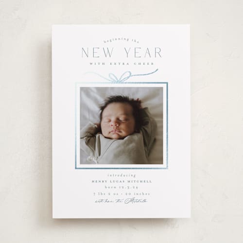This is a sky babys first christmas with foil pressed by Everett Paper Goods called little gift printing on recycled smooth signature in standard