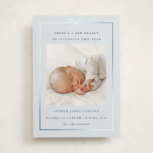 This is a winter babys first christmas with foil pressed by Maria Alou called santa says printing on recycled smooth signature in standard