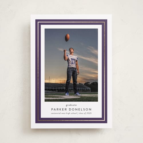 This is a grape graduation announcements with foil pressed by Jessica Williams called class tradition printing on recycled smooth signature in standard
