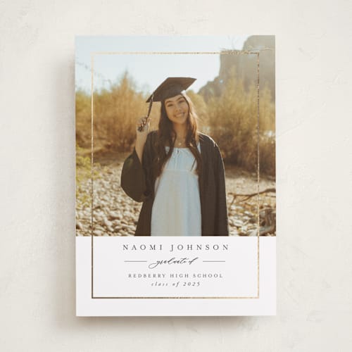 This is a sugar graduation announcements with foil pressed by Nicole Walsh called shining frame printing on recycled smooth signature in standard