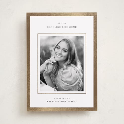 This is a opal graduation announcements with foil pressed by Pixel and Hank called caroline printing on recycled smooth signature in standard