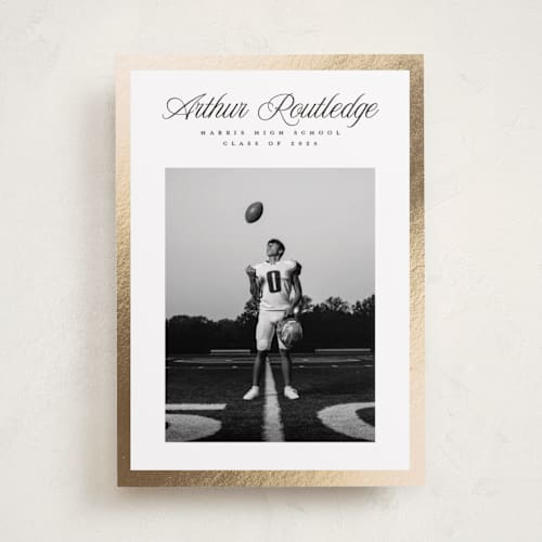 This is a nero graduation announcements with foil pressed by Pati Cascino called silo printing on recycled smooth signature in standard