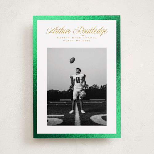 This is a daisy graduation announcements with foil pressed by Pati Cascino called silo printing on recycled smooth signature in standard