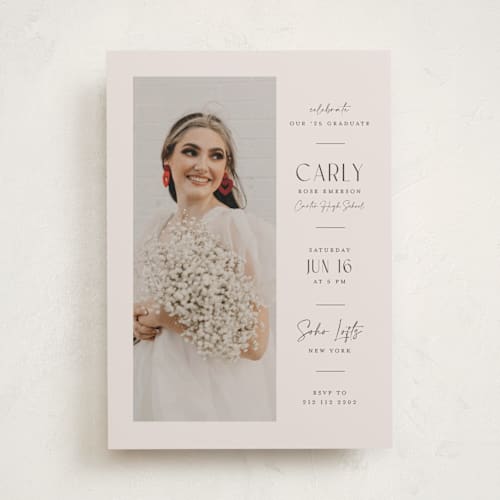 This is a elegant graduation invitations with standard by Orasie called let's celebrate printing on recycled smooth signature in standard