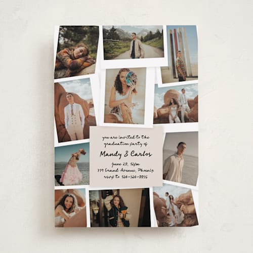 This is a linen graduation invitations with standard by Claudia Orengo called keepsakes printing on recycled smooth signature in standard