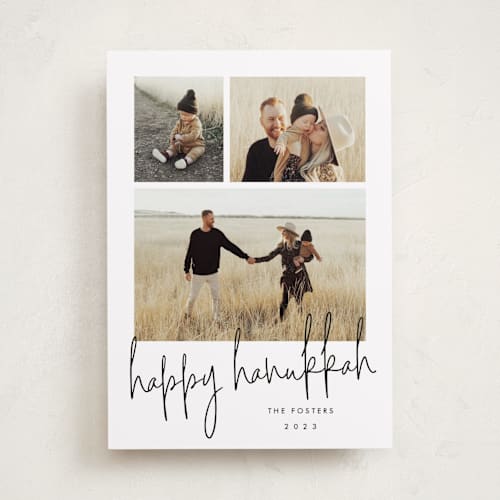 This is a cotton hanukkah cards with standard by Stacey Meacham called photo shoot printing on recycled smooth signature in standard