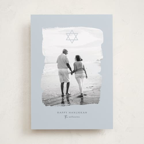 This is a bluebell hanukkah cards with standard by Erin Deegan called brushed star printing on recycled smooth signature in standard