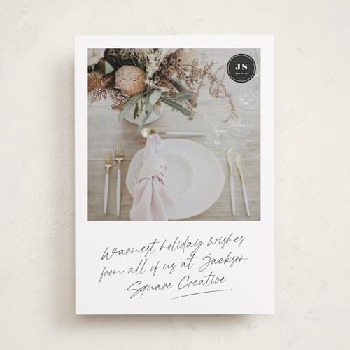 This is a snow business holiday cards with standard by Adelyn T. called polaroid printing on recycled smooth signature in standard