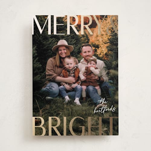 This is a north star foil pressed holiday cards with foil pressed by Susan Asbill called bright printing on recycled smooth signature in standard