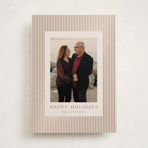 This is a gingerbread foil pressed holiday cards with foil pressed by Kristie Kern called the prep printing on recycled smooth signature in standard