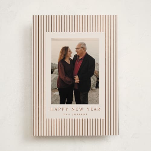 This is a gingerbread foil pressed holiday cards with foil pressed by Kristie Kern called the prep printing on recycled smooth signature in standard