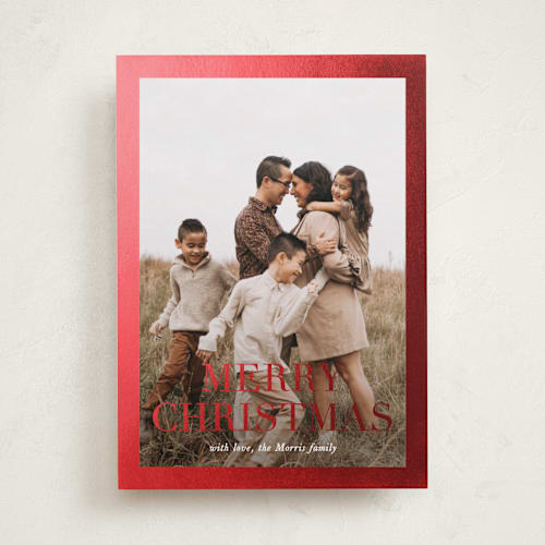 This is a cloud foil pressed holiday cards with foil pressed by Amy Kross called broad edge printing on recycled smooth signature in standard