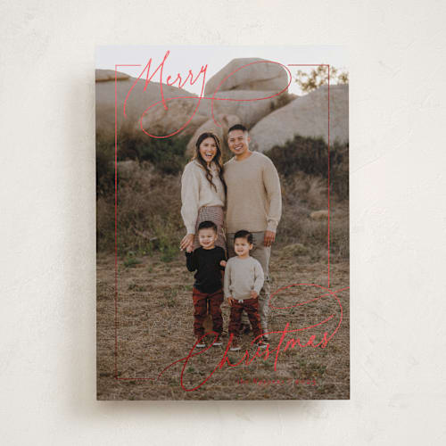 This is a cherry foil pressed holiday cards with foil pressed by Nicoletta Savod called sophisticate printing on recycled smooth signature in standard