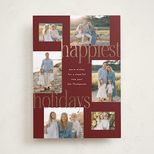 This is a mulled wine foil pressed holiday cards with foil pressed by Ashlee Townsend called large holidays printing on recycled smooth signature in standard