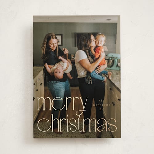 This is a golden foil pressed holiday cards with foil pressed by Amy Kross called sibley printing on recycled smooth signature in standard