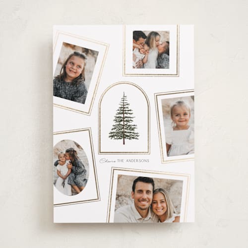 This is a snow foil pressed holiday cards with foil pressed by Baumbirdy called photo album printing on recycled smooth signature in standard