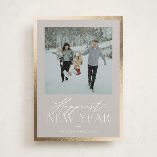 This is a fog foil pressed holiday cards with foil pressed by Carolyn Nicks called delicate frame printing on recycled smooth signature in standard