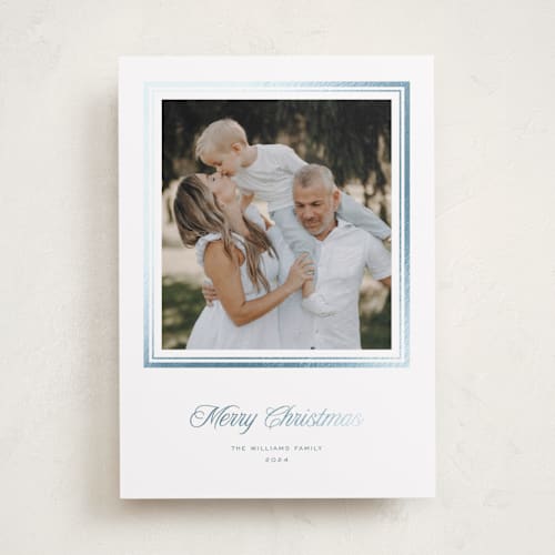 This is a winterberry foil pressed holiday cards with foil pressed by Blustery August called lauren printing on recycled smooth signature in standard