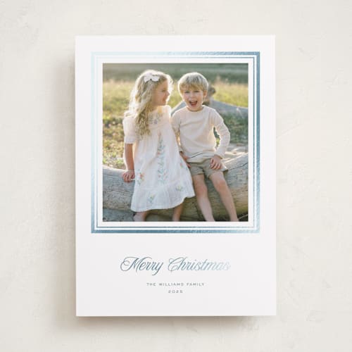This is a winterberry foil pressed holiday cards with foil pressed by Blustery August called lauren printing on recycled smooth signature in standard