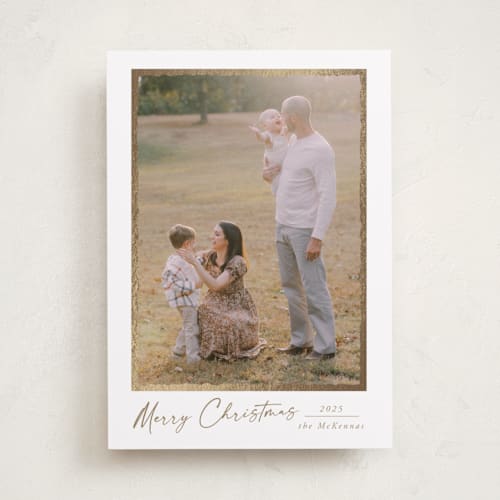 This is a snowball foil pressed holiday cards with foil pressed by Petra Kern called gild frame printing on recycled smooth signature in standard