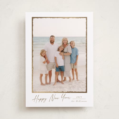 This is a snowball foil pressed holiday cards with foil pressed by Petra Kern called gild frame printing on recycled smooth signature in standard