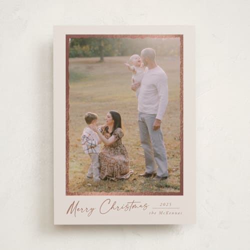 This is a ivory foil pressed holiday cards with foil pressed by Petra Kern called gild frame printing on recycled smooth signature in standard