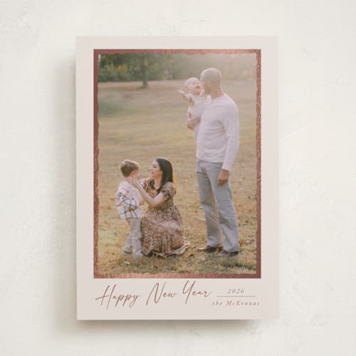This is a ivory foil pressed holiday cards with foil pressed by Petra Kern called gild frame printing on recycled smooth signature in standard