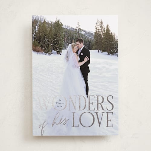 This is a blue jay foil pressed holiday cards with foil pressed by Hudson meet Rose called - his love - printing on recycled smooth signature in standard