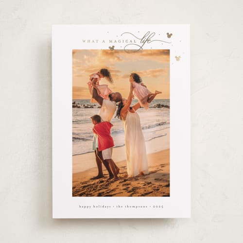 This is a snow foil pressed holiday cards with foil pressed by Ashlee Townsend called magical life sparkles printing on recycled smooth signature in standard