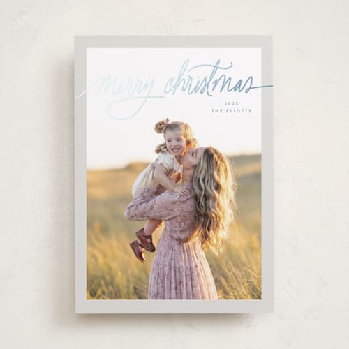 This is a winter foil pressed holiday cards with foil pressed by Design Lotus called full of hope printing on recycled smooth signature in standard