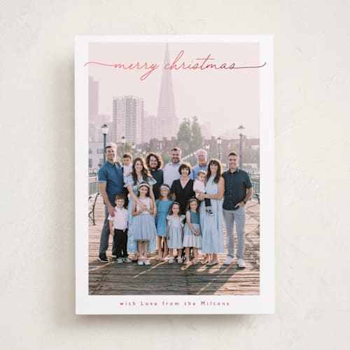 This is a candy cane foil pressed holiday cards with foil pressed by Benita Crandall called noël moderne printing on recycled smooth signature in standard