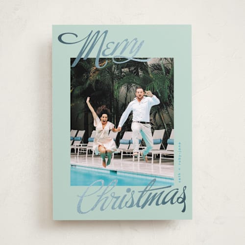 This is a spring foil pressed holiday cards with foil pressed by Phrosné Barwood called so retro printing on recycled smooth signature in standard