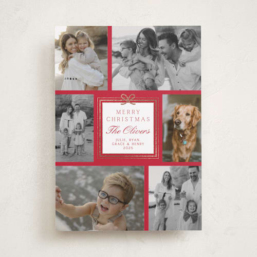 This is a ruby foil pressed holiday cards with foil pressed by Alston Foster called the best gifts printing on recycled smooth signature in standard