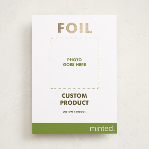 This is a gold foil pressed holiday cards with foil pressed by Minted called foil portrait custom printing on recycled smooth signature in standard