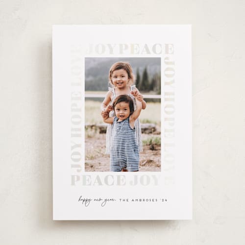This is a snowball gloss press holiday cards with gloss press by Erica Krystek called subtle surround printing on recycled smooth signature in standard