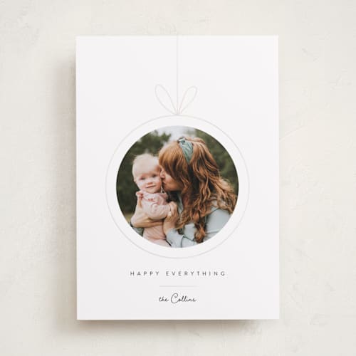 This is a snow gloss press holiday cards with gloss press by Yuliya Evseeva called christmas toy printing on recycled smooth signature in standard