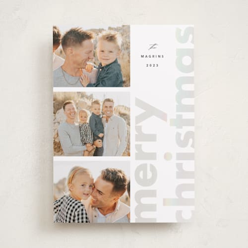 This is a skate blade gloss press holiday cards with gloss press by Up Up Creative called glossed over printing on recycled smooth signature in standard