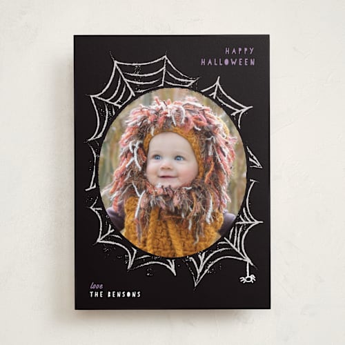 This is a sugar plum halloween party invitations cards by Creo Study called spooky frame printing on recycled smooth signature in standard