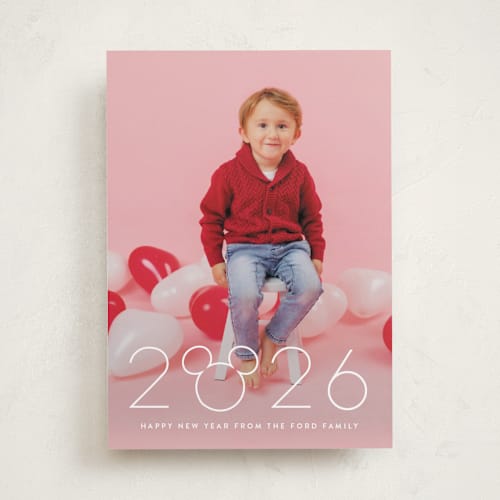 This is a marshmallow new year photo cards with standard by Lori Wemple called disney year printing on recycled smooth signature in standard