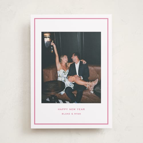 This is a gumdrop new year photo cards with standard by Megan Davis called bowery printing on recycled smooth signature in standard