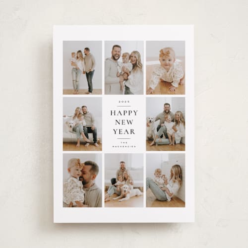 This is a ink new year photo cards with standard by Wildfield Paper Co called stone printing on recycled smooth signature in standard