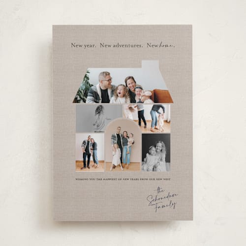 This is a hearth new year photo cards with standard by Faye Femister called new nest year printing on recycled smooth signature in standard