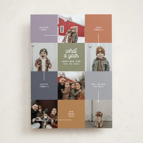 This is a vintage new year photo cards with standard by elithing called year in review printing on recycled smooth signature in standard