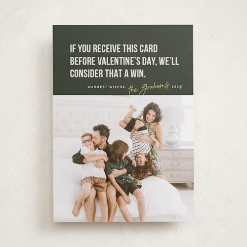 This is a forest new year photo cards with standard by Karen Glenn called new year win printing on recycled smooth signature in standard