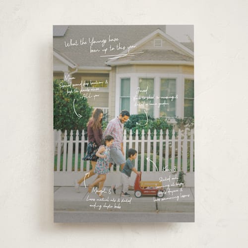 This is a snow new year photo cards with standard by Kennedi Shaw called update printing on recycled smooth signature in standard