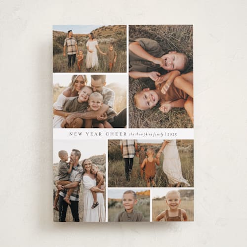 This is a snowflake new year photo cards with standard by Jessica Williams called septet printing on recycled smooth signature in standard
