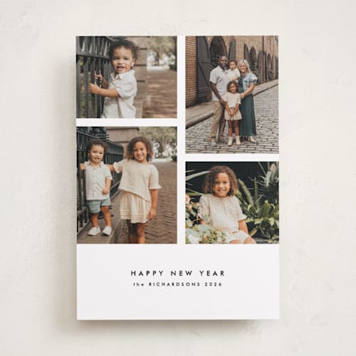 This is a classic new year photo cards with standard by Kelly Schmidt called four printing on recycled smooth signature in standard