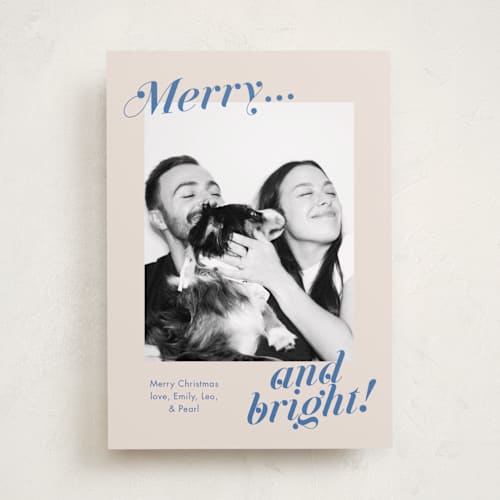 This is a lake new year photo cards with standard by Megan Davis called wrapped up printing on recycled smooth signature in standard