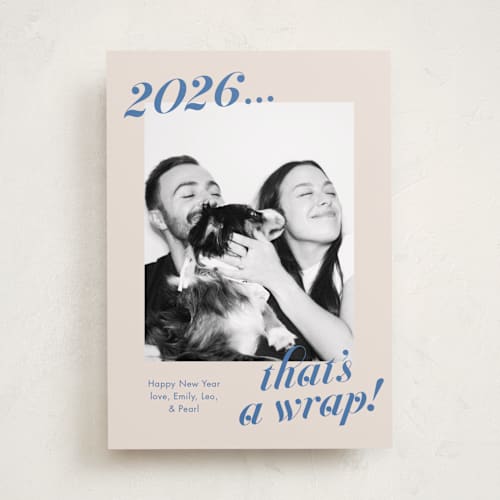 This is a lake new year photo cards with standard by Megan Davis called wrapped up printing on recycled smooth signature in standard